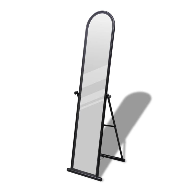 Vidaxl Miroir de plancher autoportant avec noir rectangulaire noir