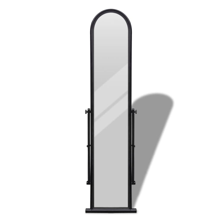 Vidaxl Miroir de plancher autoportant avec noir rectangulaire noir