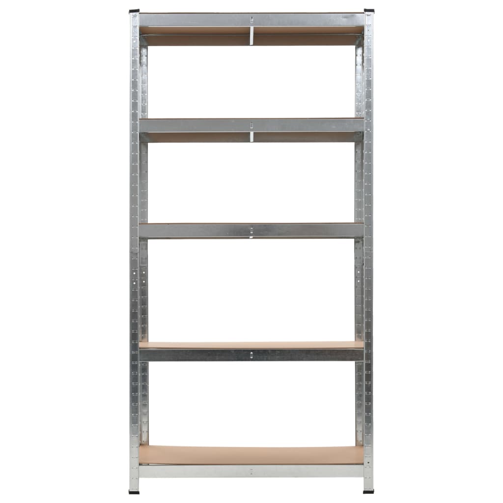 Rack de stockage Vidaxl en acier à 5 couches et en bois transformé en argent coloré