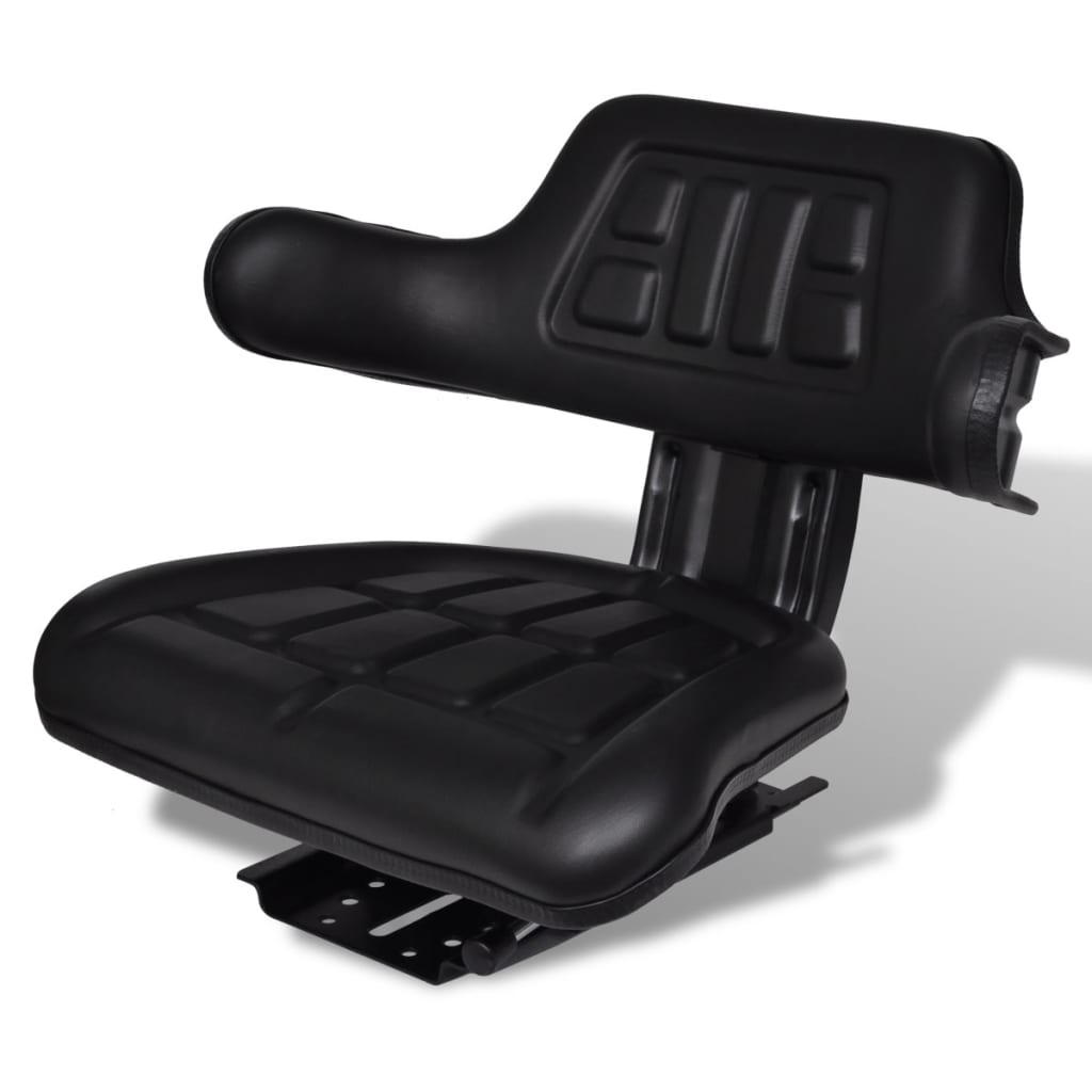 Chaise de tracteur Vidaxl avec dossier noir