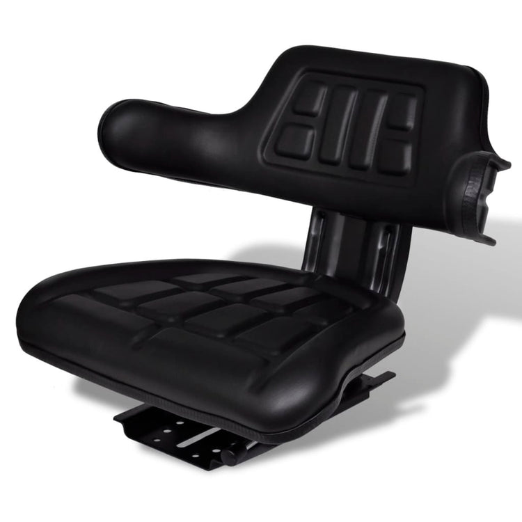 Chaise de tracteur Vidaxl avec dossier noir