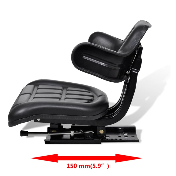 Chaise de tracteur Vidaxl avec dossier noir