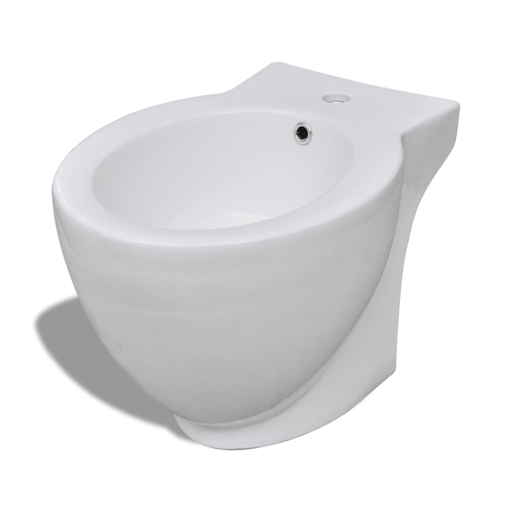 Vidaxl Bidet debout autour de la céramique blanc
