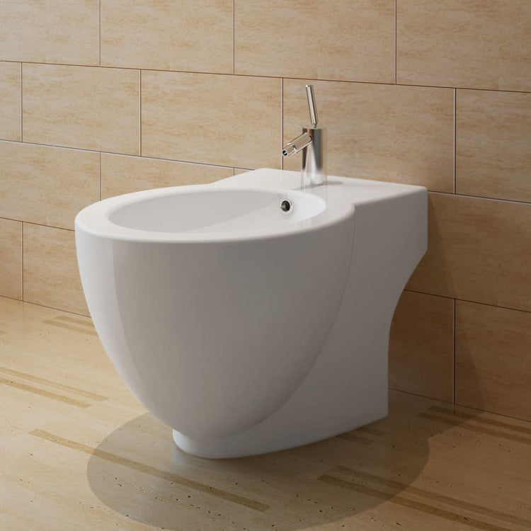 Vidaxl Bidet debout autour de la céramique blanc