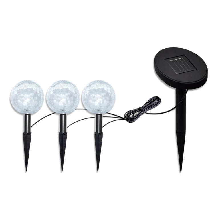 Vidaxl Solarbollampen 3 ST LED avec des ancres au sol et du panneau solaire