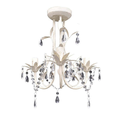 Lustre en cristal vidaxl avec design élégant blanc (3 lampes)