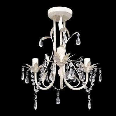 Lustre en cristal vidaxl avec design élégant blanc (3 lampes)