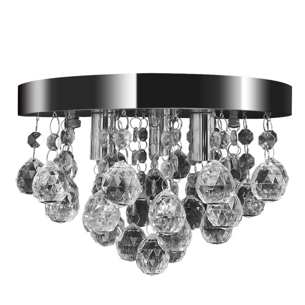 Vidaxl plafonnier lustre conception cristal chrome