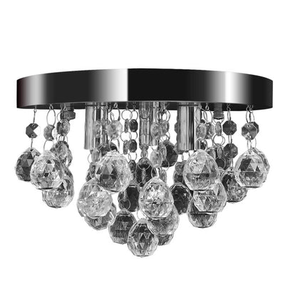 Vidaxl plafonnier lustre conception cristal chrome