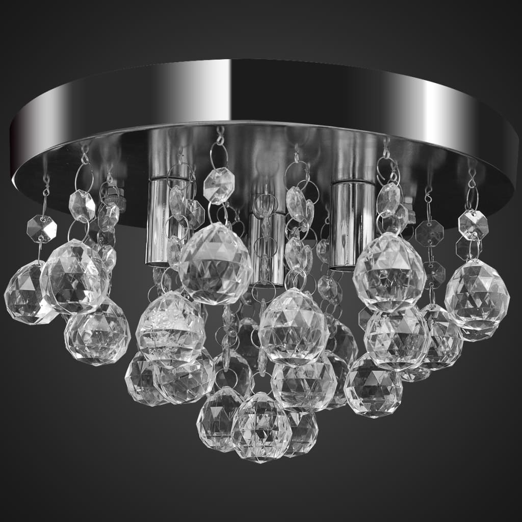 Vidaxl plafonnier lustre conception cristal chrome