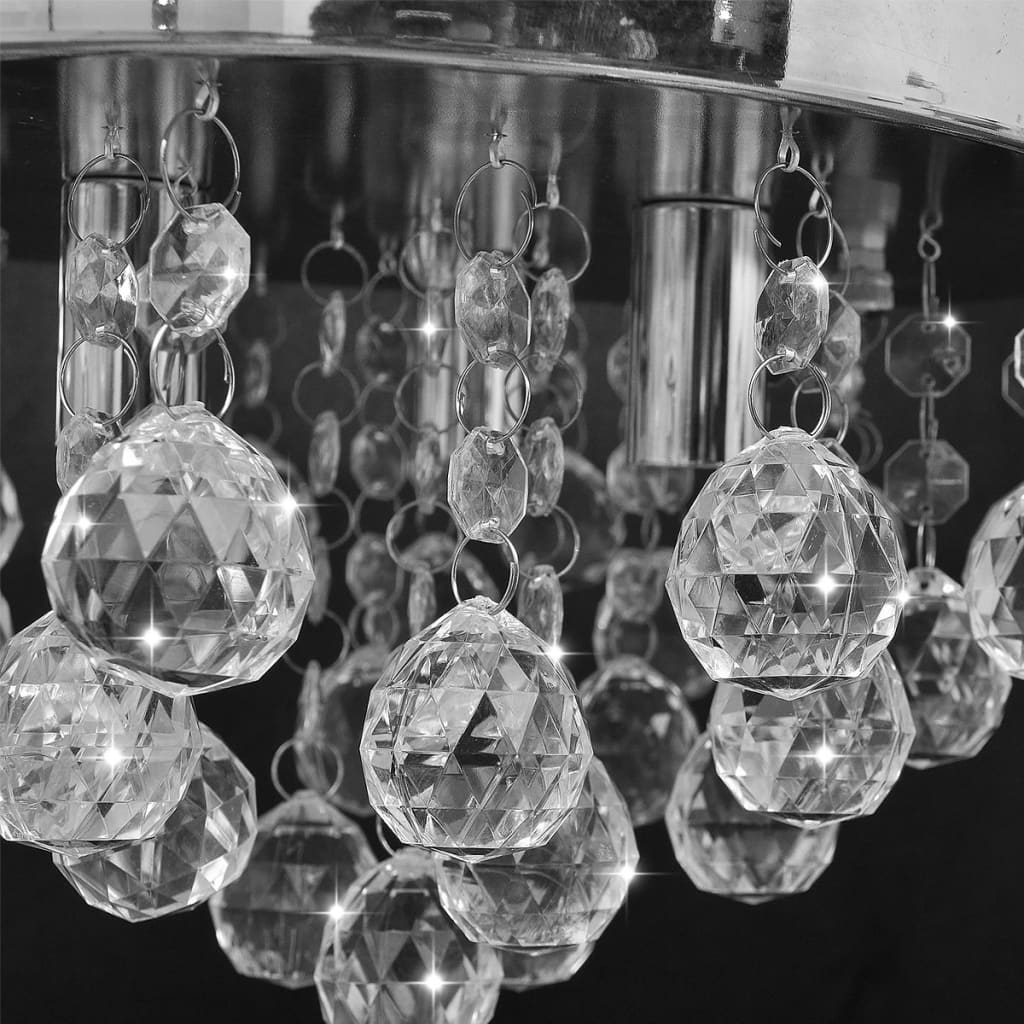 Vidaxl plafonnier lustre conception cristal chrome