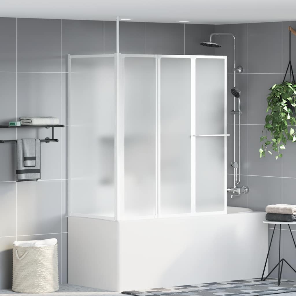 Vidaxl Bath Mur en L 4 panneaux pliables 70x120x137 cm
