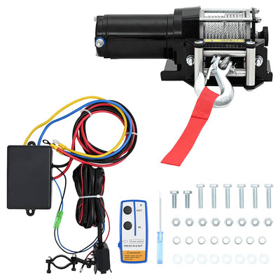 Vidaxl Electric Winch 12 V 1360 kg avec plaque de montage et fenêtre à rouleau