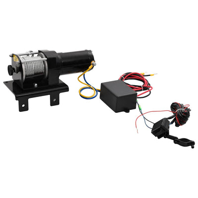 Vidaxl Electric Winch 12 V 1360 kg avec plaque de montage et fenêtre à rouleau