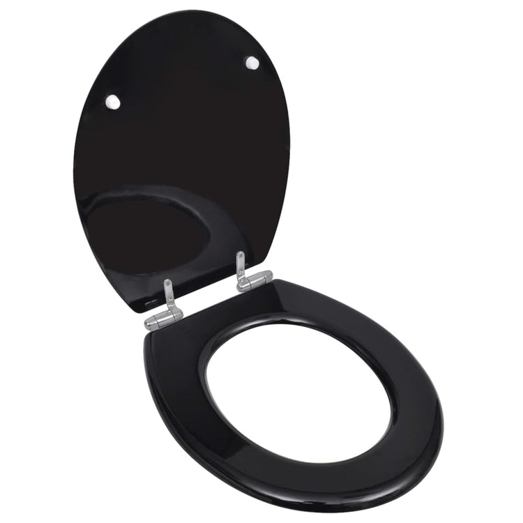 Vidaxl Toilet Seat Soft-Close Simple Design MDF Black