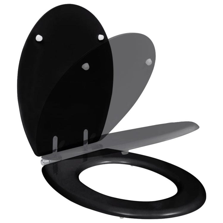 Vidaxl Toilet Seat Soft-Close Simple Design MDF Black