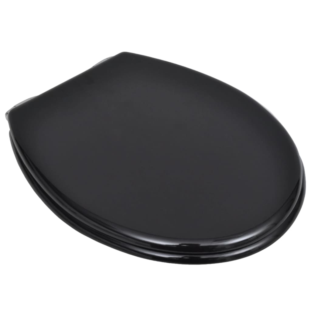 Vidaxl Toilet Seat Soft-Close Simple Design MDF Black