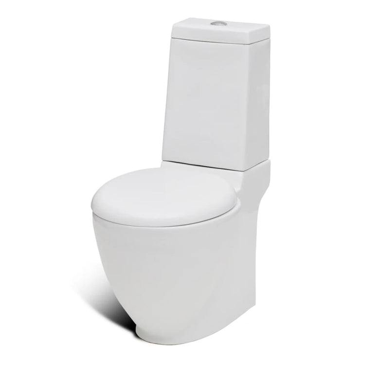 Vidaxl Toilettes bidet ensemble debout en céramique blanc
