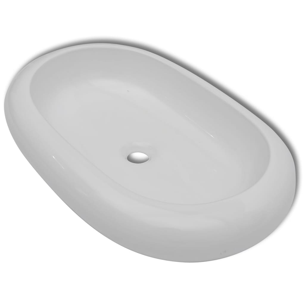 Vidaxl Luxury Céramique Évier ovale 63 x 42 cm (blanc)