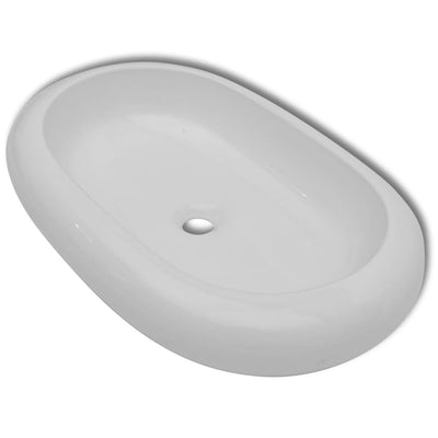 Vidaxl Luxury Céramique Évier ovale 63 x 42 cm (blanc)
