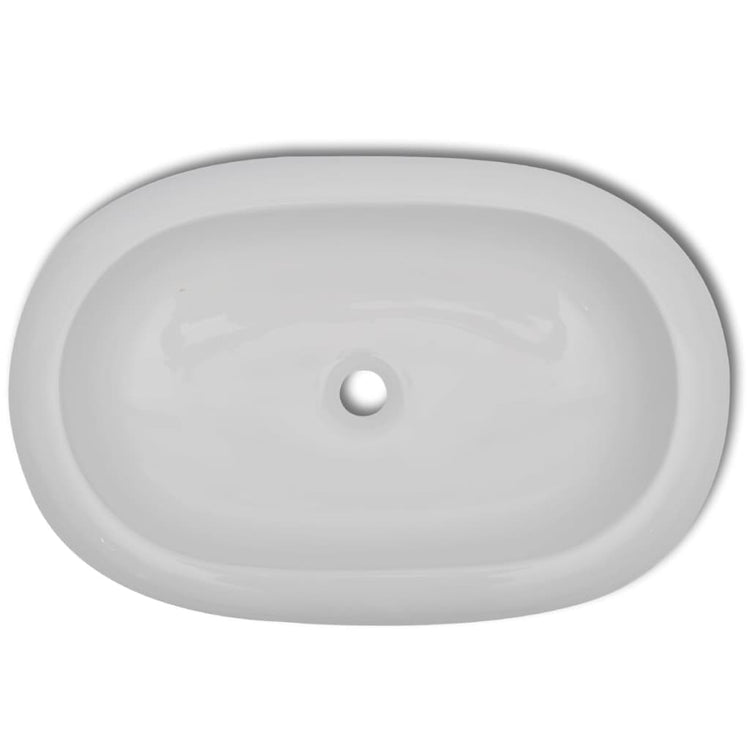 Vidaxl Luxury Céramique Évier ovale 63 x 42 cm (blanc)
