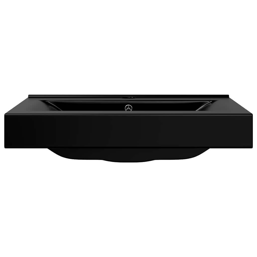 Vidaxl Washingin avec trou de robinet rectangulaire 60x46 cm noir en céramique