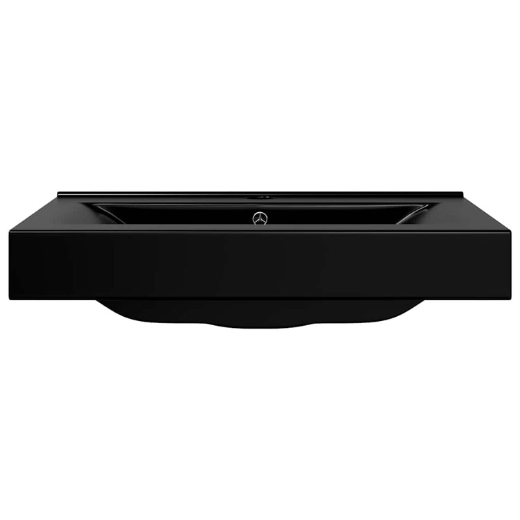 Vidaxl Washingin avec trou de robinet rectangulaire 60x46 cm noir en céramique