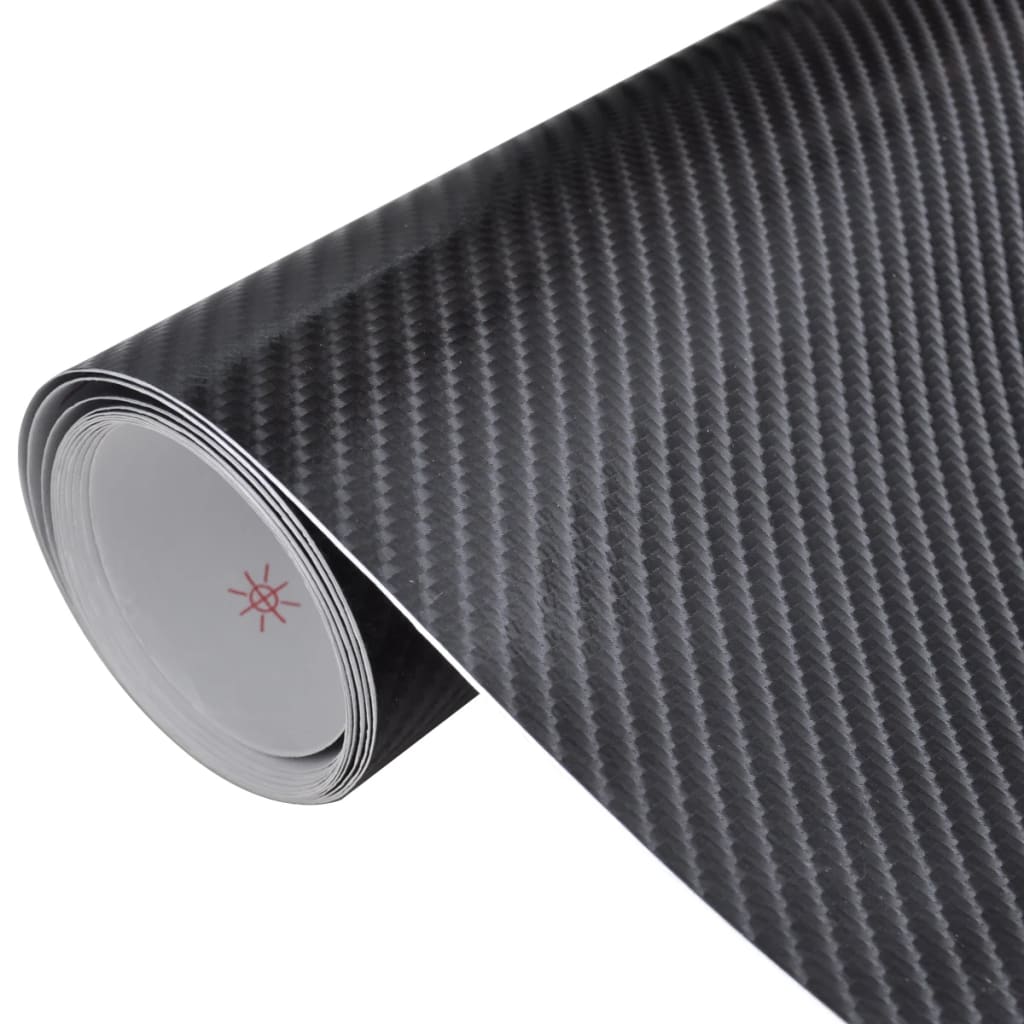 Vidaxl Autofolie 4d ​​152x200 cm en fibre de carbone en vinyle noir