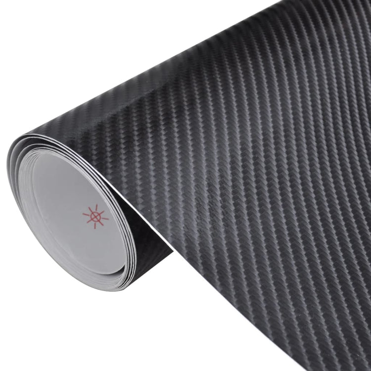 Vidaxl Autofolie 4d ​​152x200 cm en fibre de carbone en vinyle noir