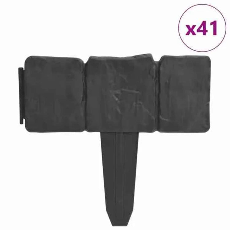 Vidaxl Gazon Adges 41 St Stone-look 10 m plastique