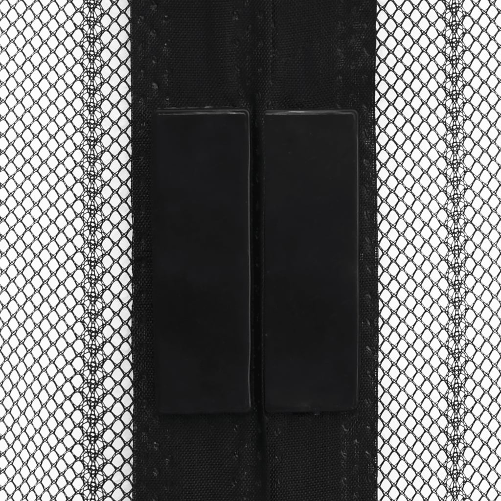 Rideaux de porte d'insectes vidaxl 2 pcs magnétiques 210x100 cm noir