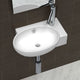 Vidaxl Washingin avec trou de grue et atterrissage en céramique blanc