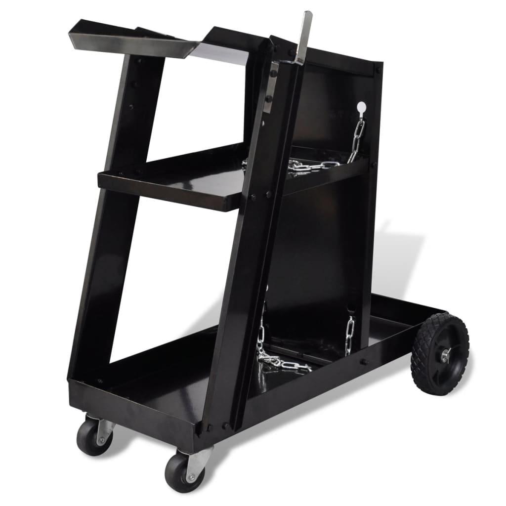 Outils de soudage vidaxl voiture 3 étagères noires