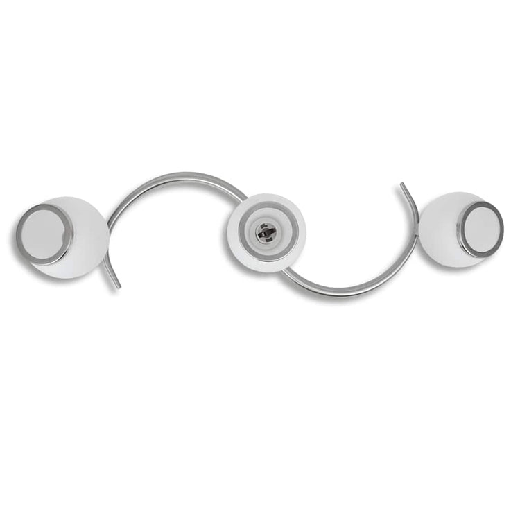 Bouchons en verre de lampe de plafond Vidaxl + rail ondulé pour 3 x e14 poires