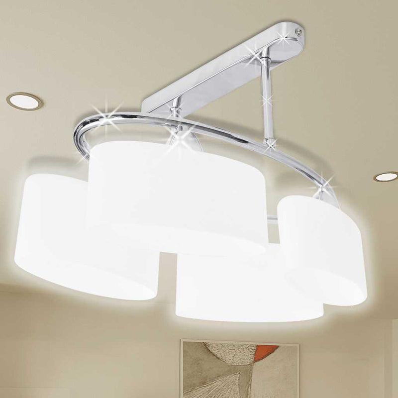 Vidaxl Plafond Lampe avec des capuchons en verre d'ellipse (4 x E14)