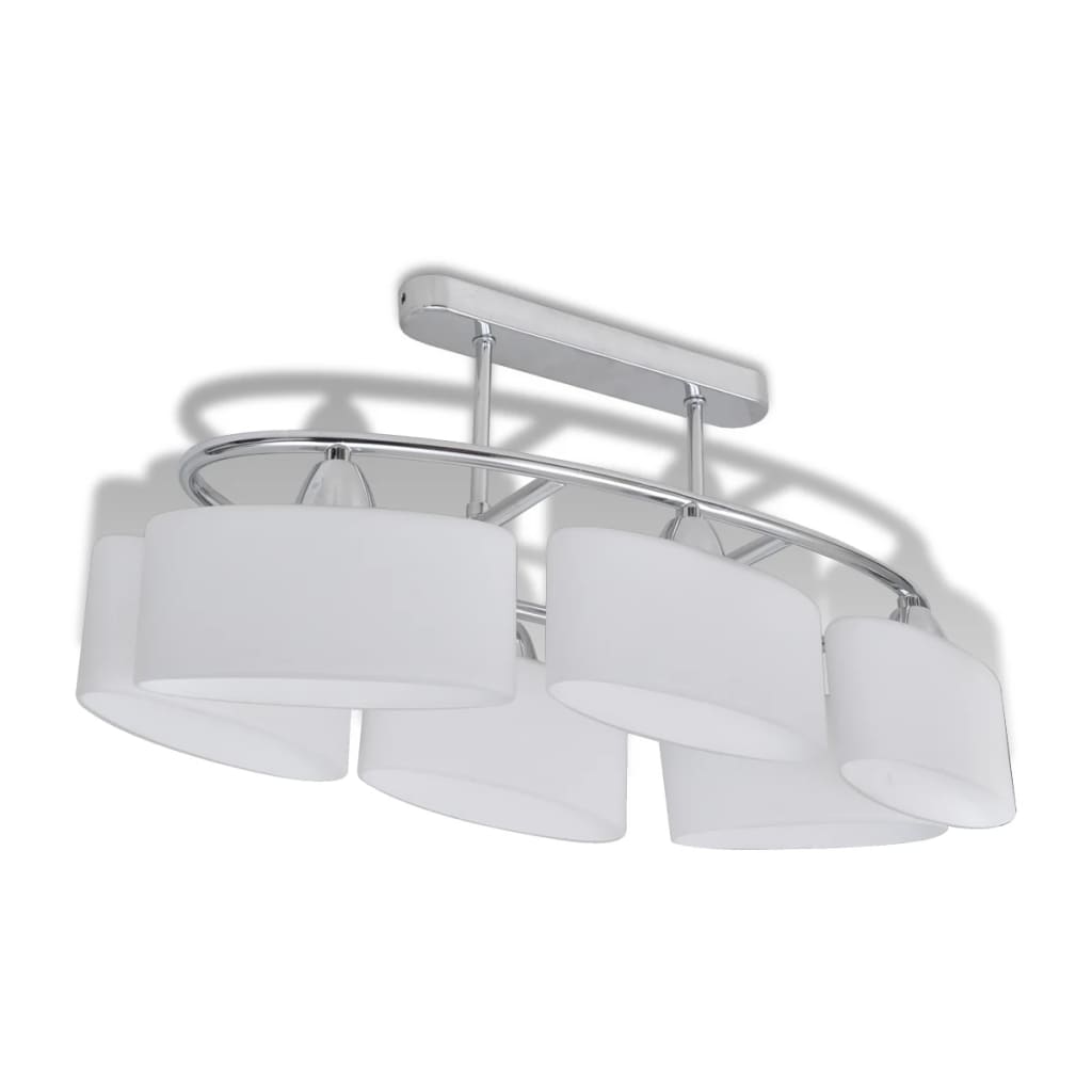 Vidaxl Plafond lampe avec hottes en verre d'ellipse 6XE14
