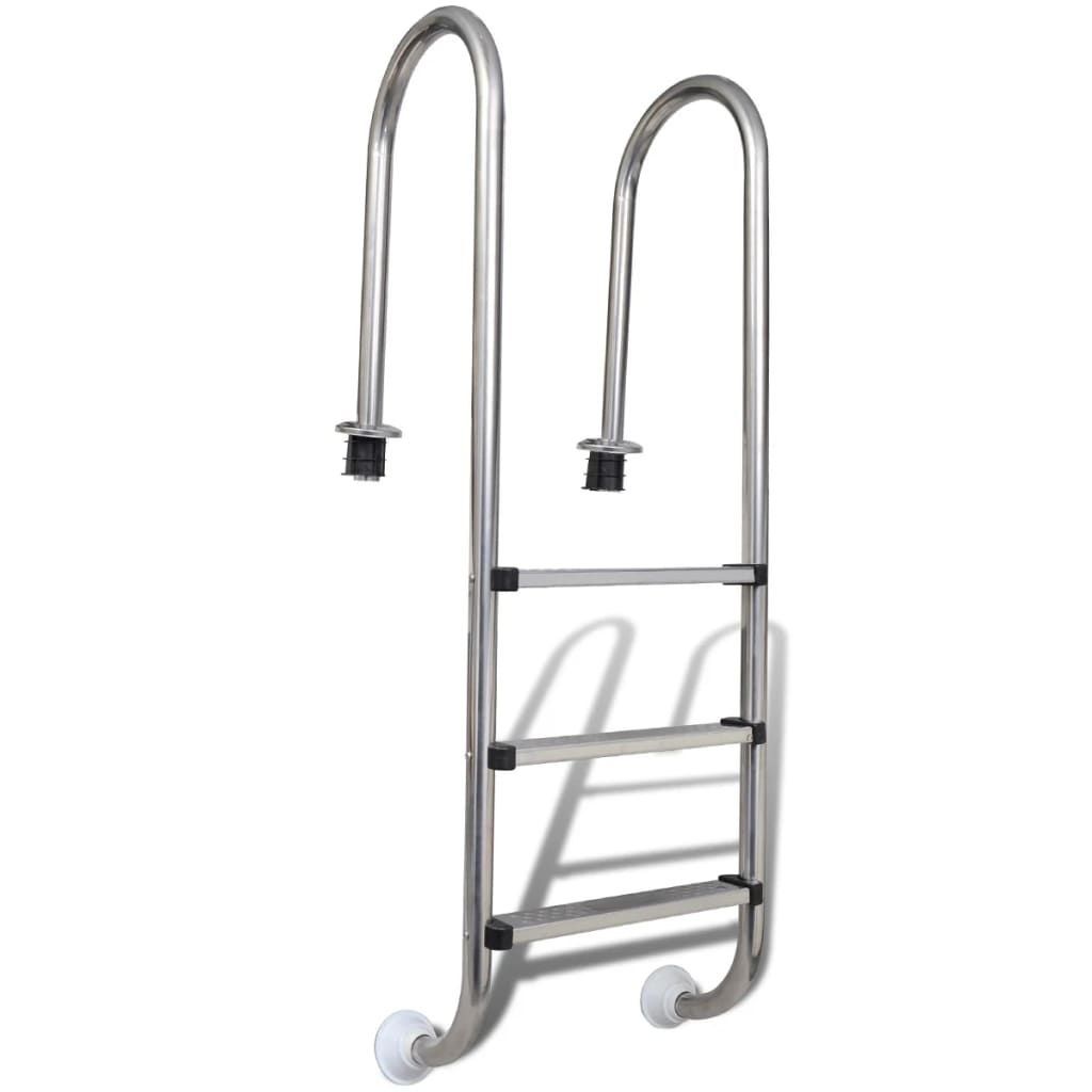Échelle de piscine Vidaxl avec 3 sports en acier inoxydable de 120 cm 304