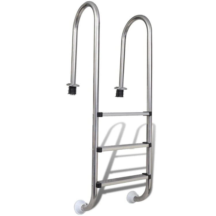 Échelle de piscine Vidaxl avec 3 sports en acier inoxydable de 120 cm 304