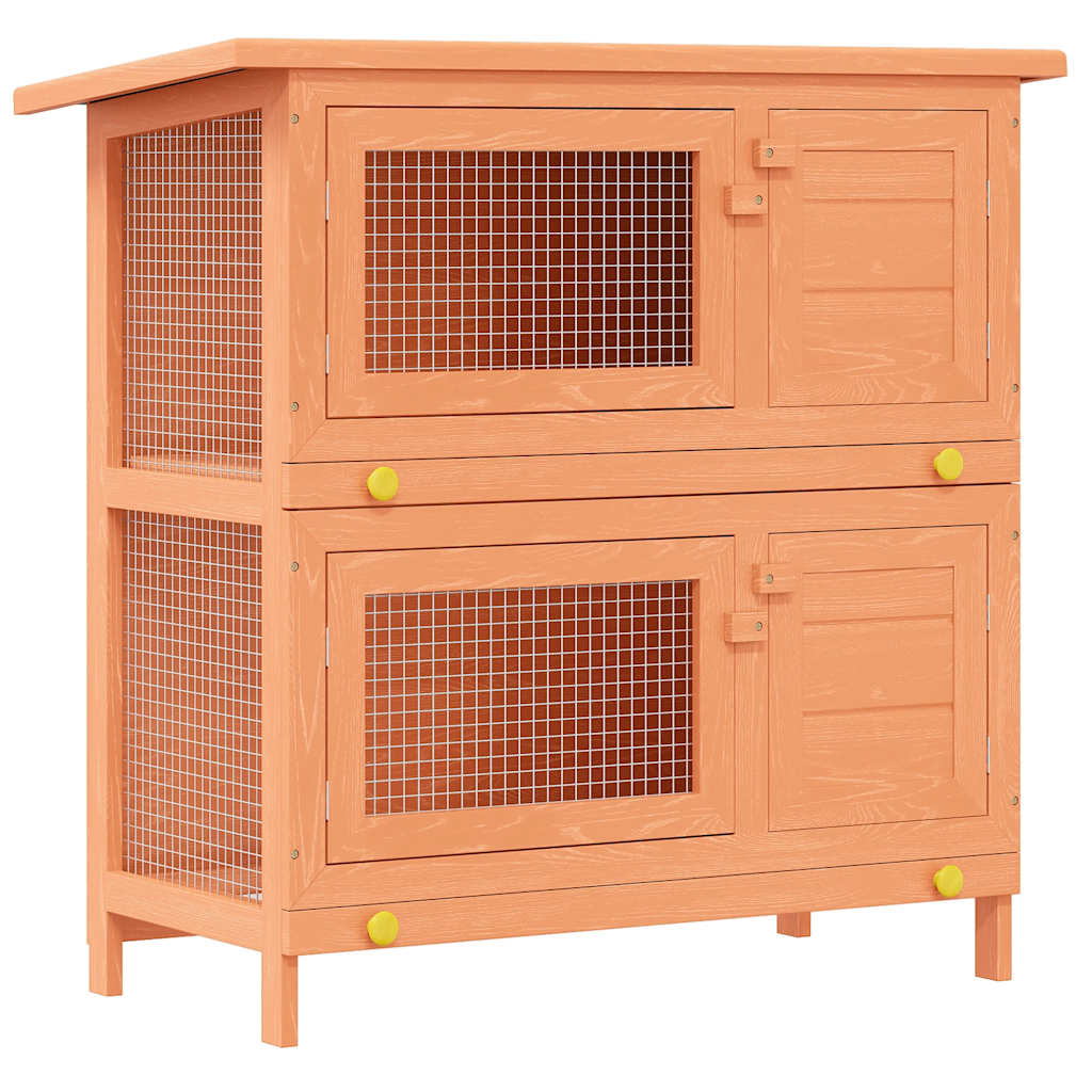 Vidaxl Rabbit Hutch pour l'extérieur avec 4 portes bois