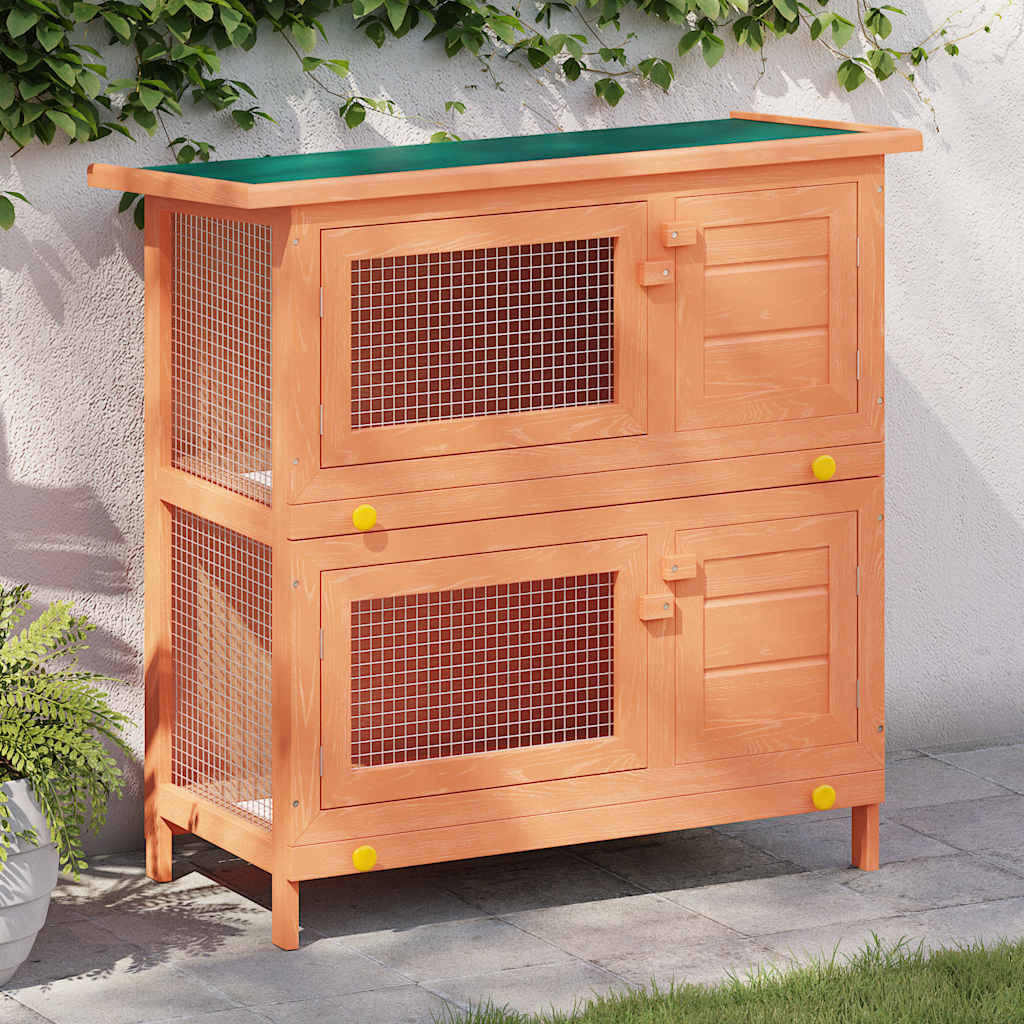 Vidaxl Rabbit Hutch pour l'extérieur avec 4 portes bois