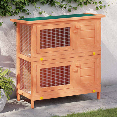 Vidaxl Rabbit Hutch pour l'extérieur avec 4 portes bois