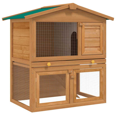 Vidaxl Lapin Loft pour l'extérieur avec 3 portes bois