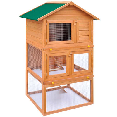 Vidaxl Lapin Loft pour l'extérieur avec 3 étages de bois