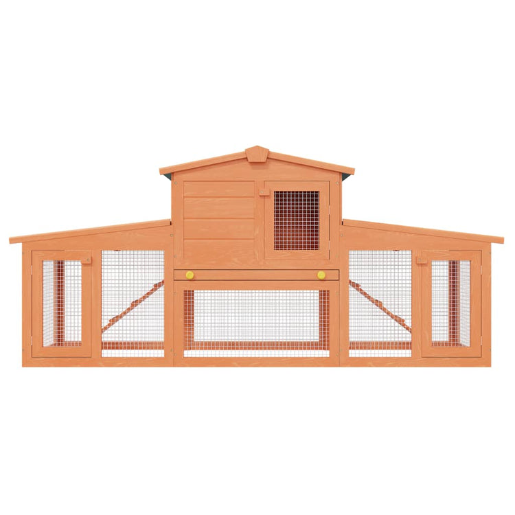 Vidaxl Rabbit Hutch pour l'extérieur avec des toits grands bois