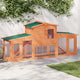 Vidaxl Rabbit Hutch pour l'extérieur avec des toits grands bois