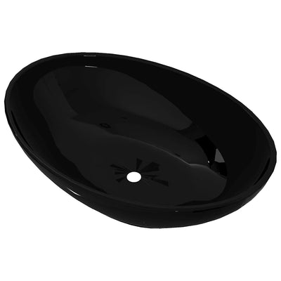 Vidaxl Luxury évier ovale 40x33 cm en céramique noir