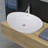 Vidaxl Céramique Évier ovale 59 x 38,5 cm - afbeelding 1