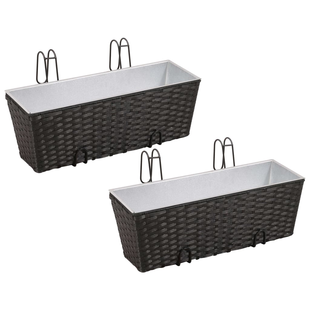 Vidaxl Balcony Plant Bakken 2 St 50 cm Roard Black