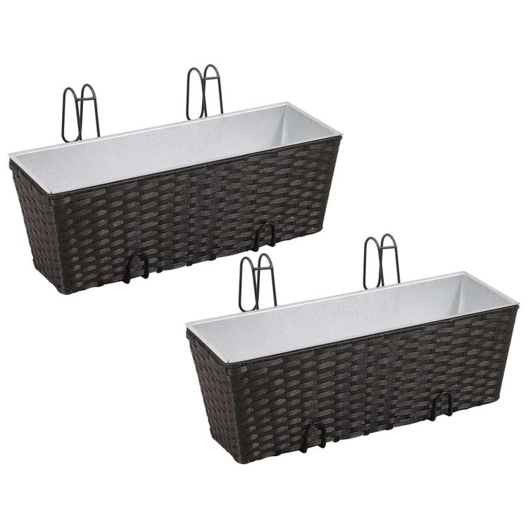 Vidaxl Balcony Plant Bakken 2 St 50 cm Roard Black