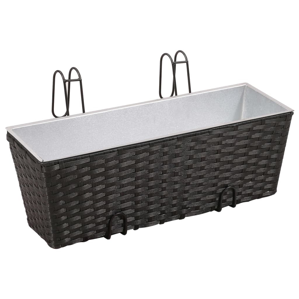 Vidaxl Balcony Plant Bakken 2 St 50 cm Roard Black